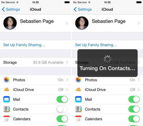 啟用 icloud 聯絡人