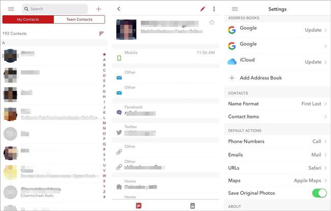 comoda app per la gestione dei contatti iOS